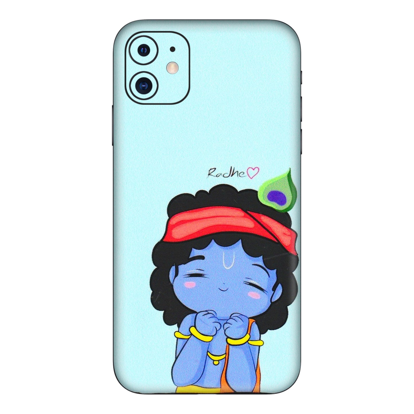 Apple iPhone Skins (All Models) - Radhe Radhe Cute Toon - 3D Embossed Finish (L-05) iPhone 11