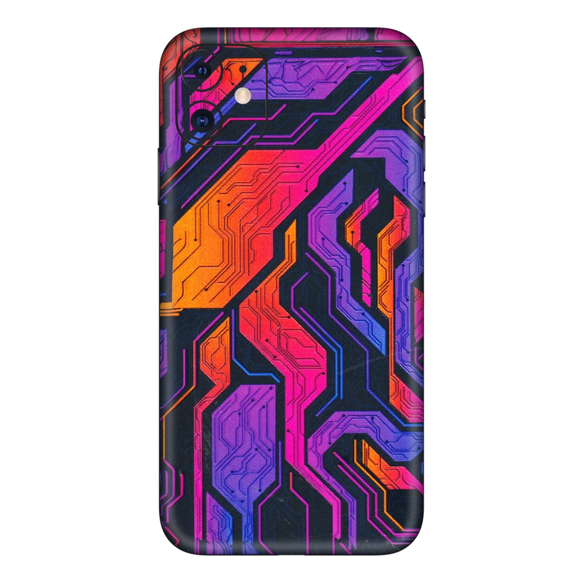 Apple iPhone Skins (All Models) - Tech Circuits Futuristic - 3D Embossed Finish (L-07) iPhone 11