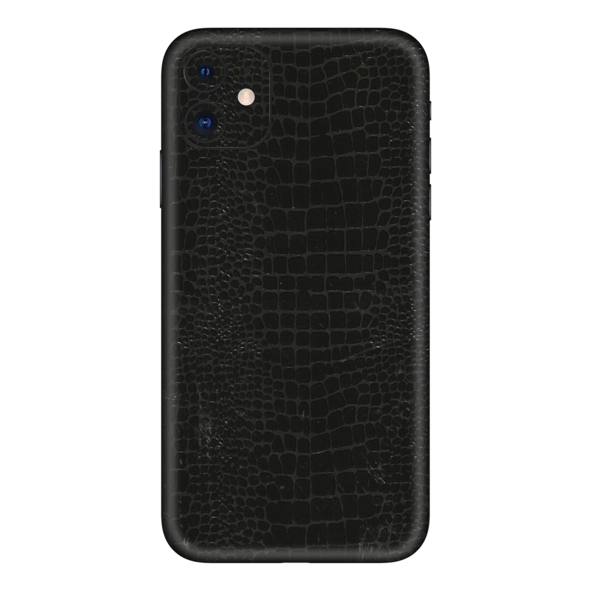 Apple iPhone Skins (All Models) - Snake Leather Black - 3D Embossed Finish (L-107) iPhone 11