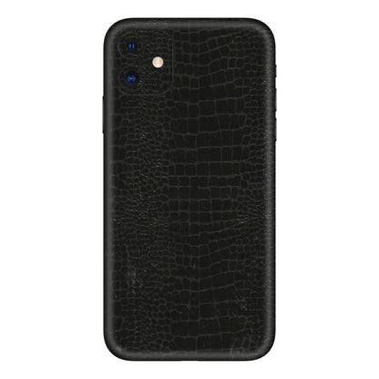 Apple iPhone Skins (All Models) - Snake Leather Black - 3D Embossed Finish (L-107) iPhone 11
