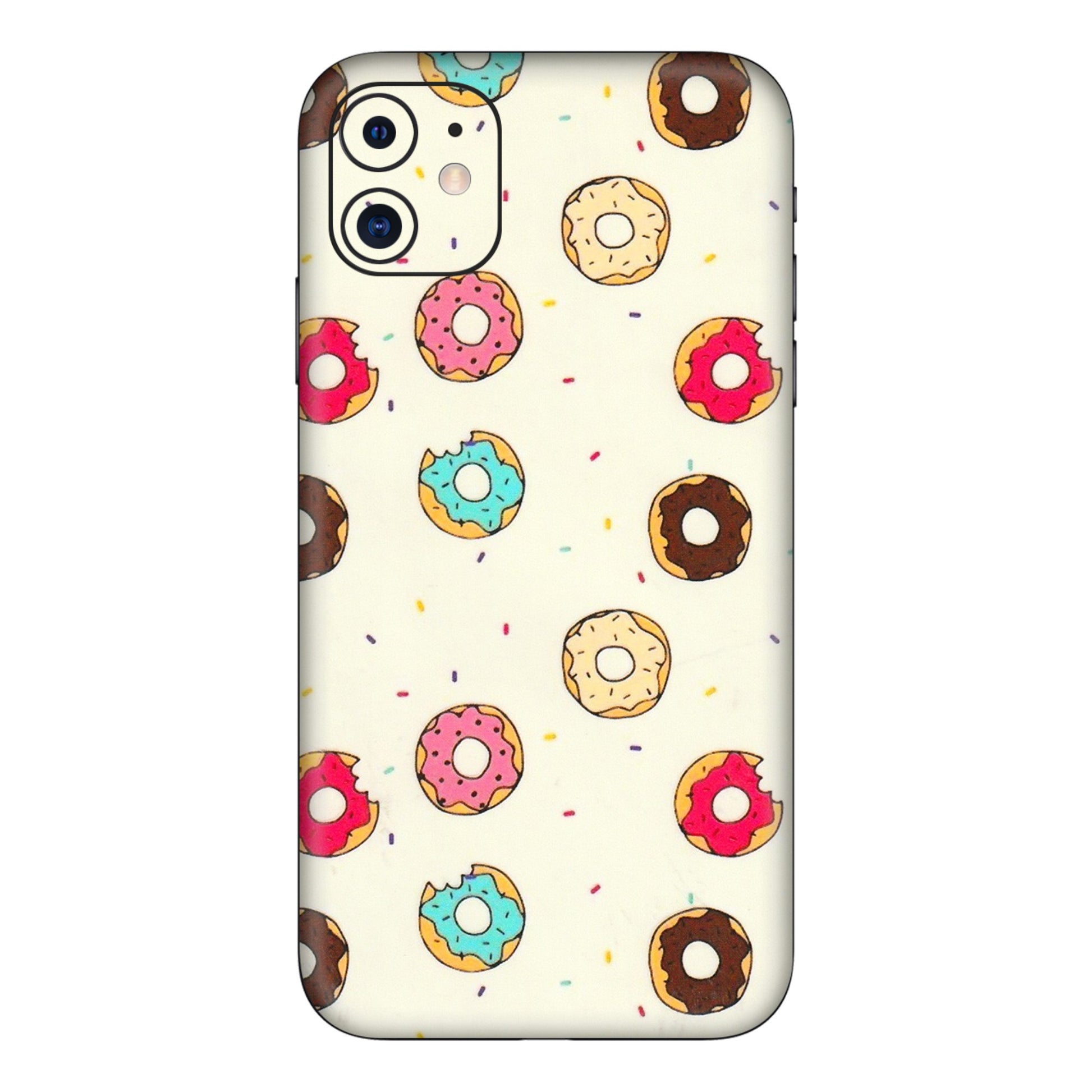 Apple iPhone Skins (All Models) - Mini Donuts Doodle Art - 3D Embossed Finish (L-122) iPhone 11
