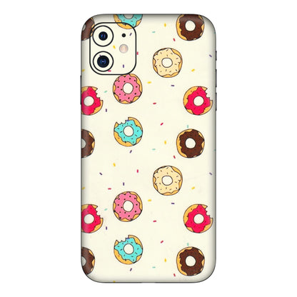 Apple iPhone Skins (All Models) - Mini Donuts Doodle Art - 3D Embossed Finish (L-122) iPhone 11