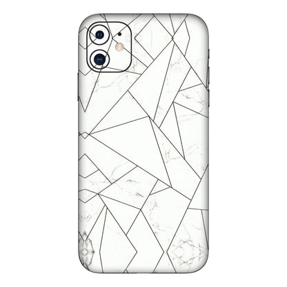 Apple iPhone Skins (All Models) - Luxury White Marble Effect - 3D Embossed Finish (L-168) iPhone 11