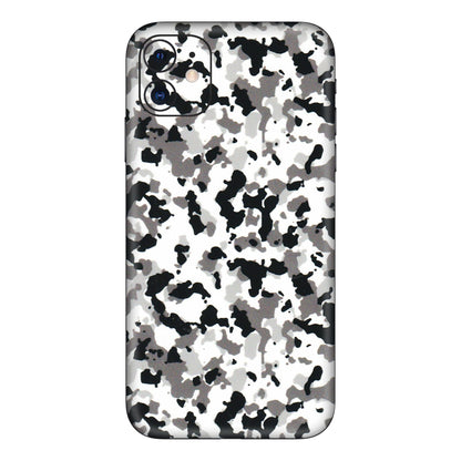 Apple iPhone Skins (All Models) - White Black Camouflage - 3D Embossed Finish (L-18) iPhone 11