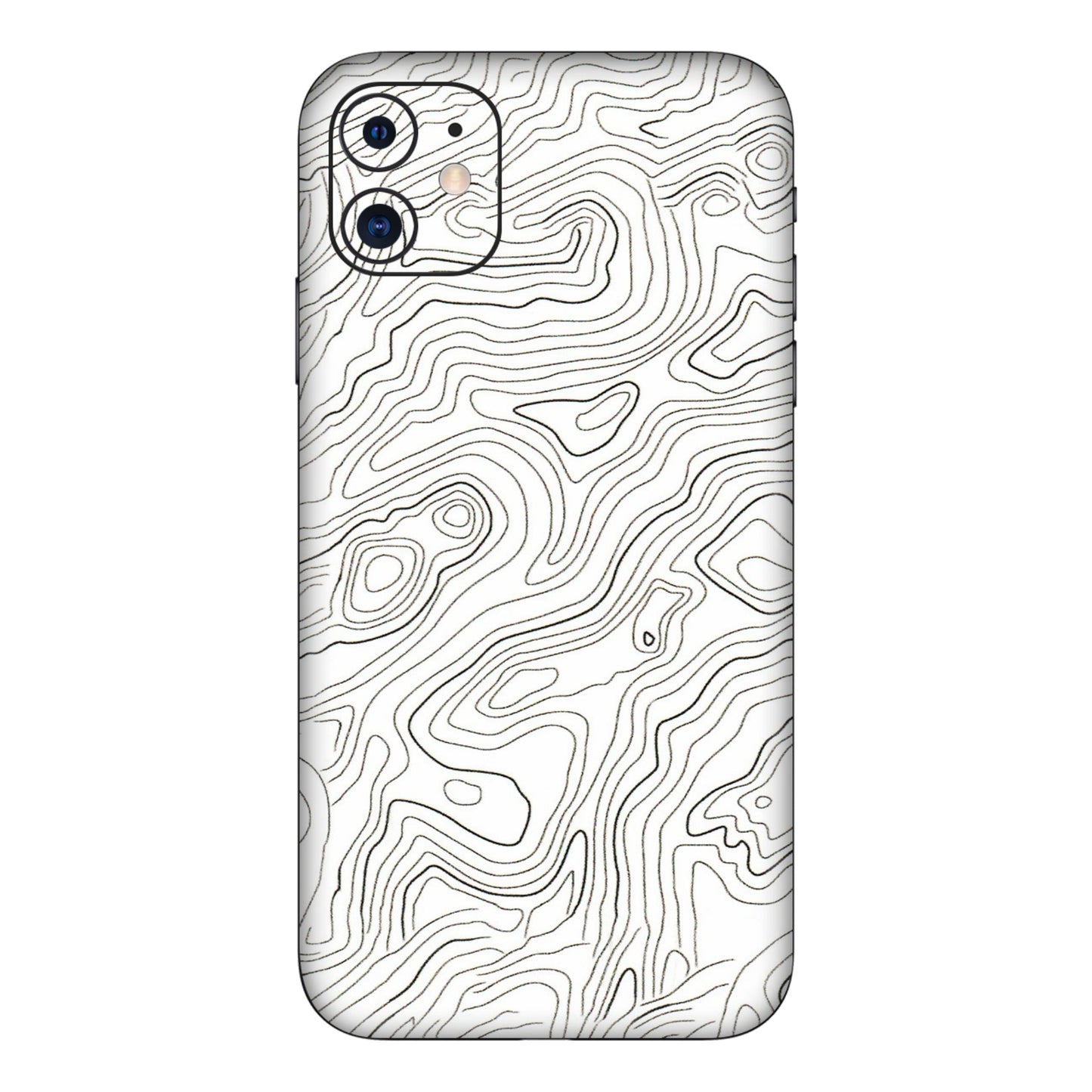Apple iPhone Skins (All Models) - White Black Swirls - 3D Embossed Finish (L-219) iPhone 11