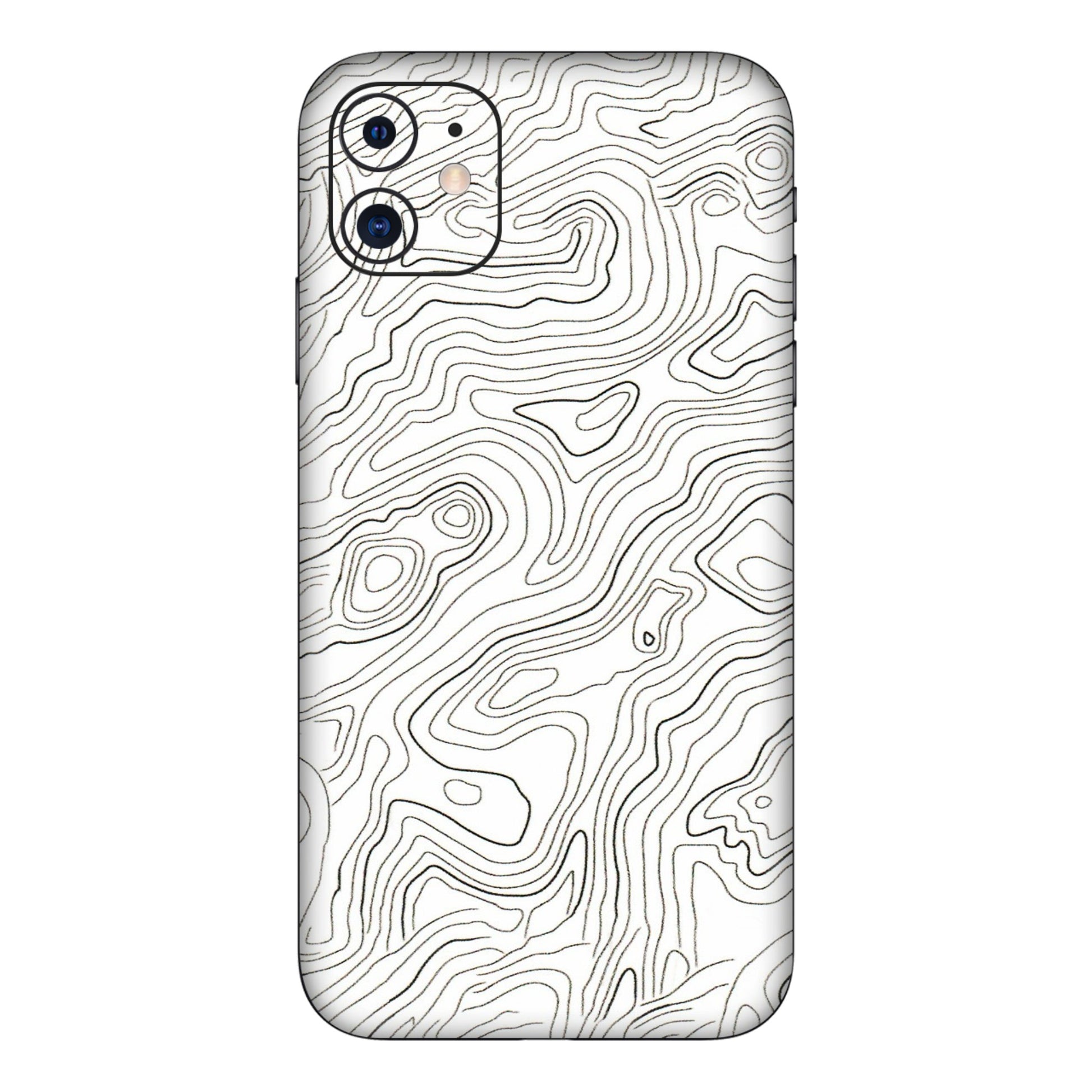Apple iPhone Skins (All Models) - White Black Swirls - 3D Embossed Finish (L-219) iPhone 11