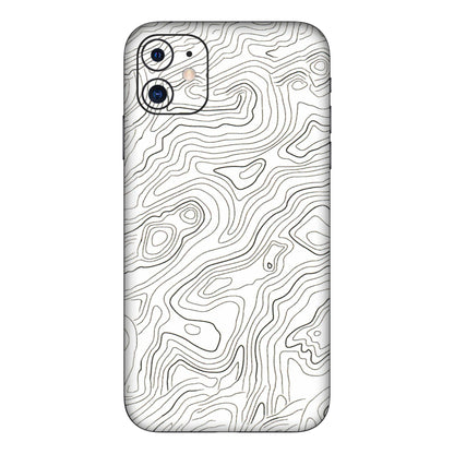 Apple iPhone Skins (All Models) - White Black Swirls - 3D Embossed Finish (L-219) iPhone 11