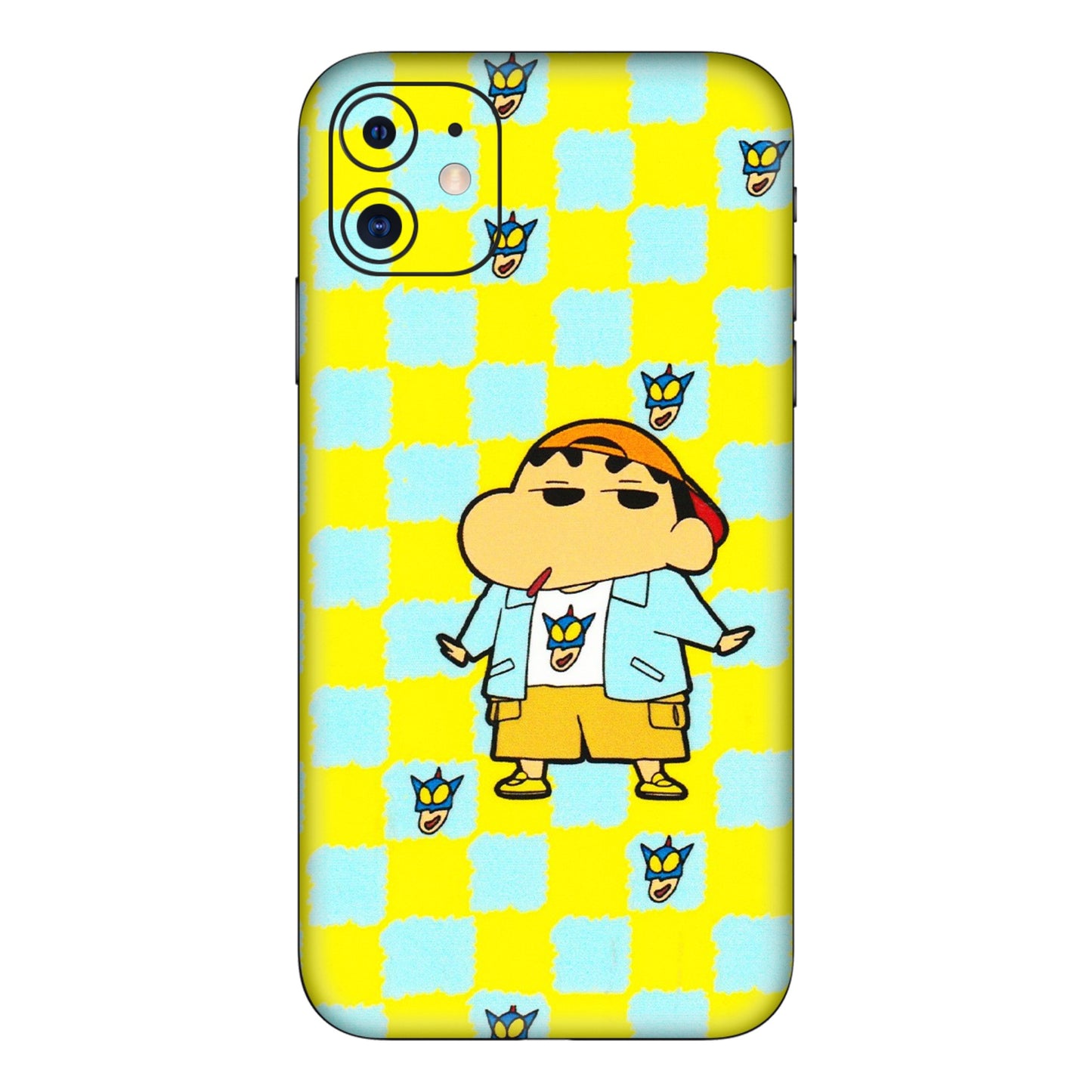 Apple iPhone Skins (All Models) - Yellow Blue Shinchan Cute - 3D Embossed Finish (L-221) iPhone 11