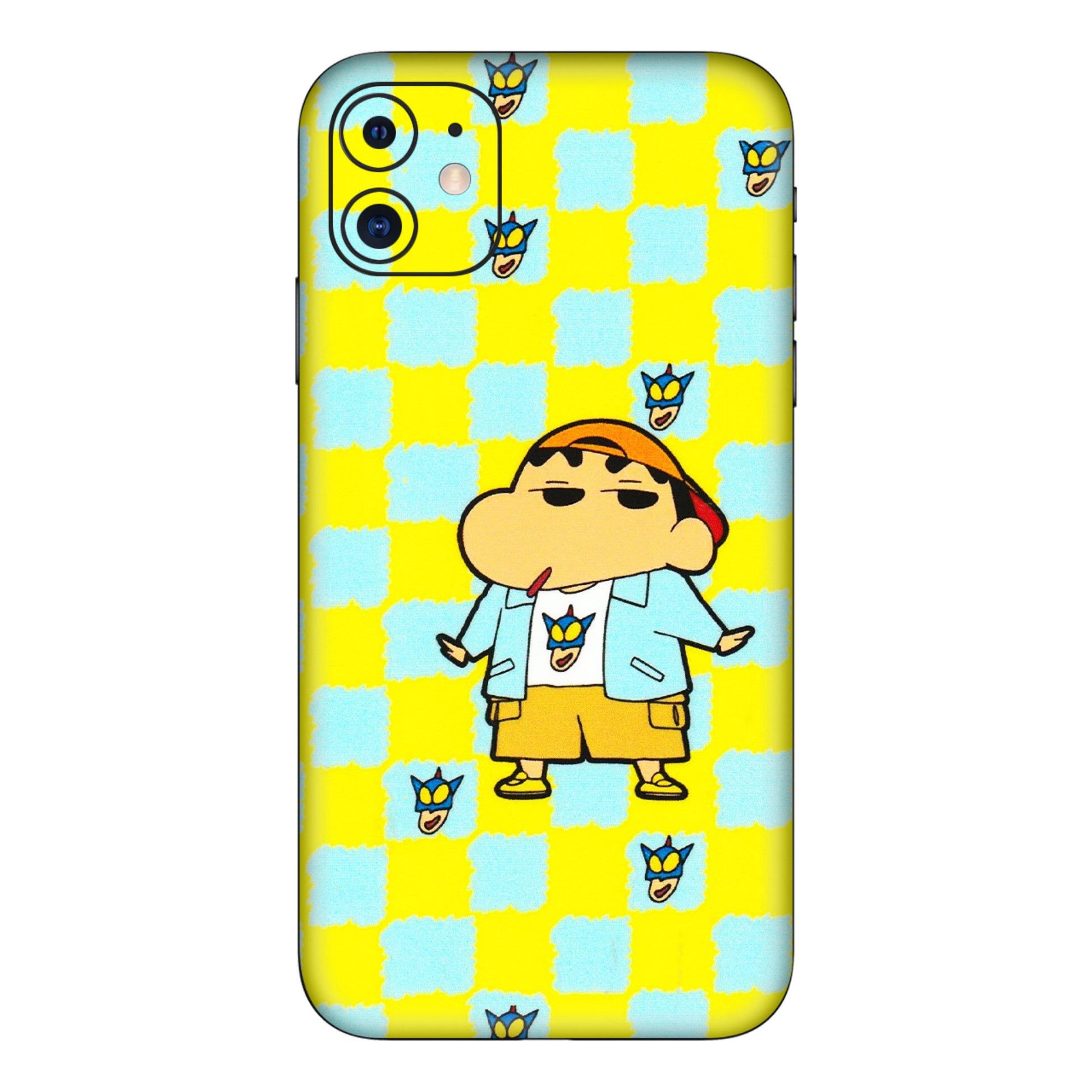 Apple iPhone Skins (All Models) - Yellow Blue Shinchan Cute - 3D Embossed Finish (L-221) iPhone 11
