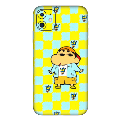 Apple iPhone Skins (All Models) - Yellow Blue Shinchan Cute - 3D Embossed Finish (L-221) iPhone 11