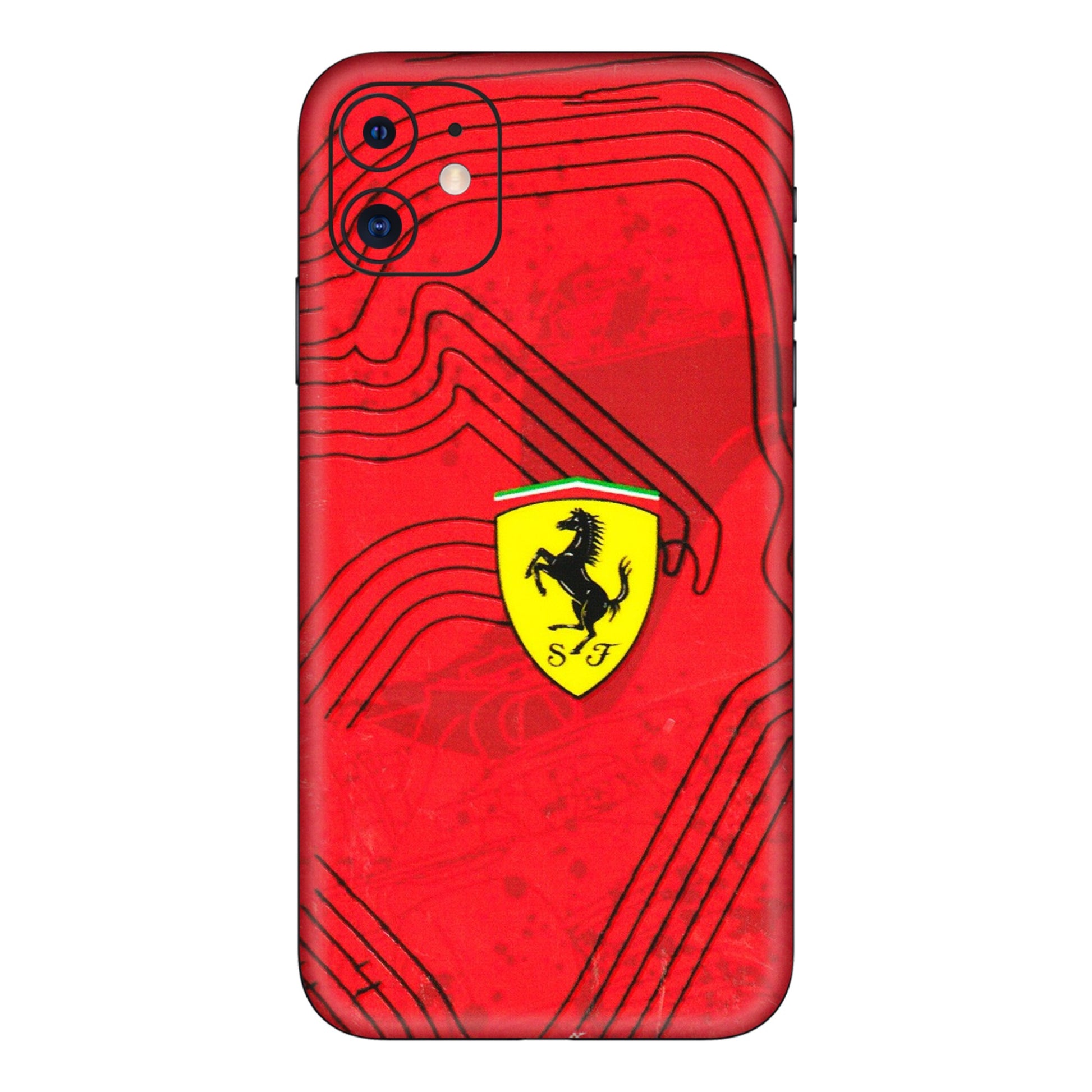 Apple iPhone Skins (All Models) - Red Ferrari Logo Stylish - 3D Embossed Finish (L-238) iPhone 11