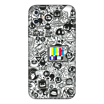 Apple iPhone Skins (All Models) - Doodles Positive Art - 3D Embossed Finish (L-263) iPhone 11