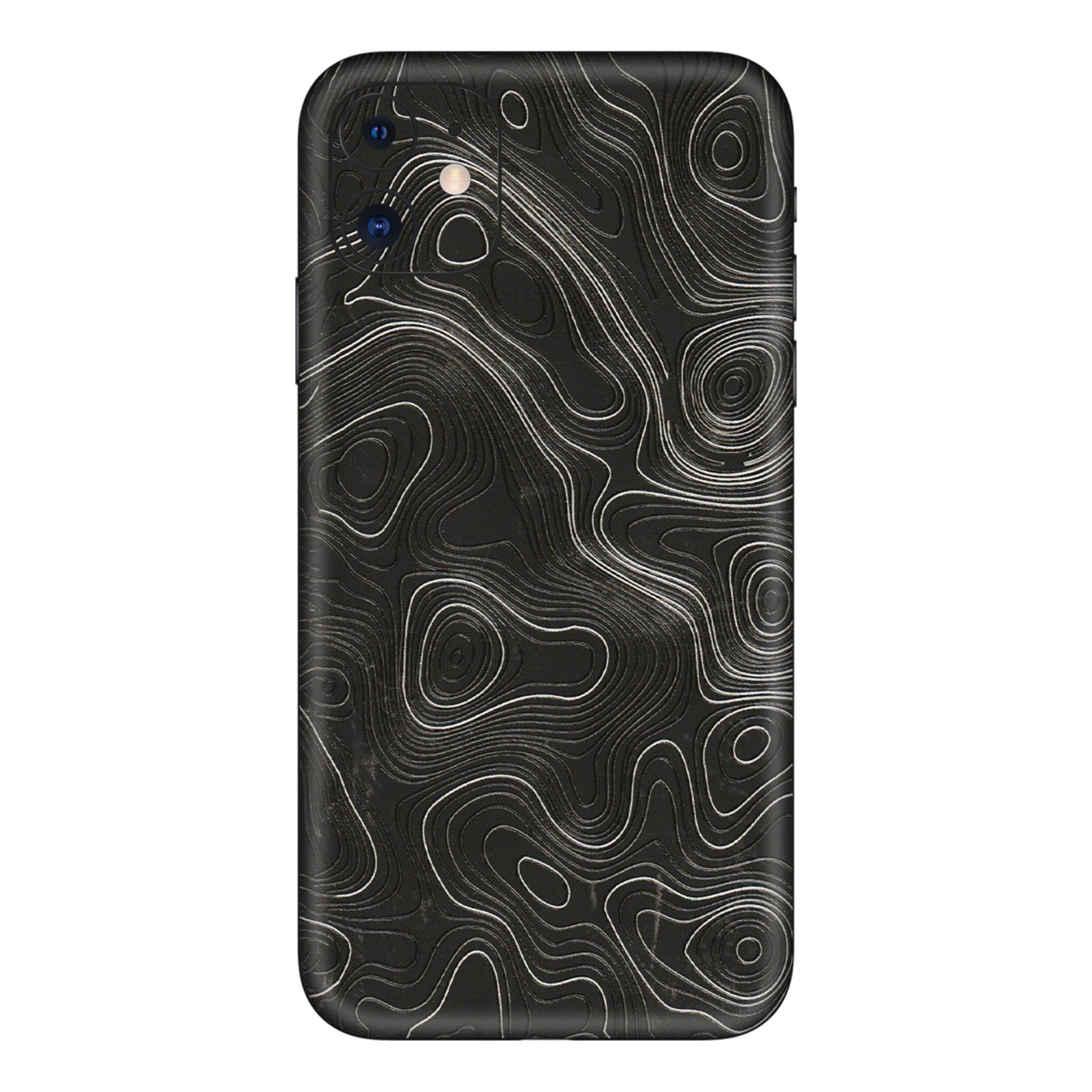 Apple iPhone Skins (All Models) - Abstract White Line Map - 3D Embossed Finish (L-269) iPhone 11