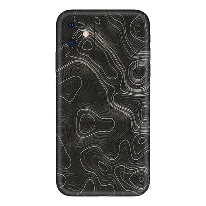 Apple iPhone Skins (All Models) - Abstract White Line Map - 3D Embossed Finish (L-269) iPhone 11
