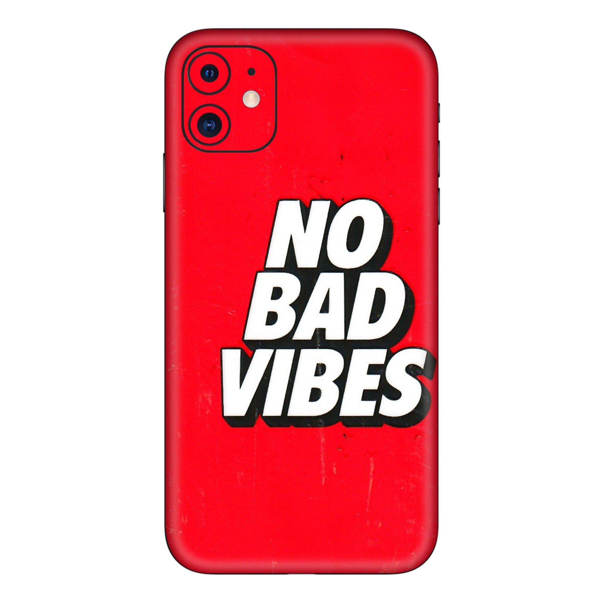 Apple iPhone Skins (All Models) - No Bad Vibes - 3D Embossed Finish (L-280) iPhone 11