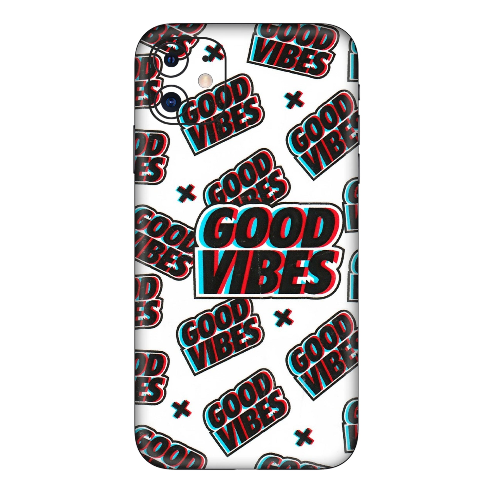 Apple iPhone Skins (All Models) - Good Vibes - 3D Embossed Finish (L-282) iPhone 11
