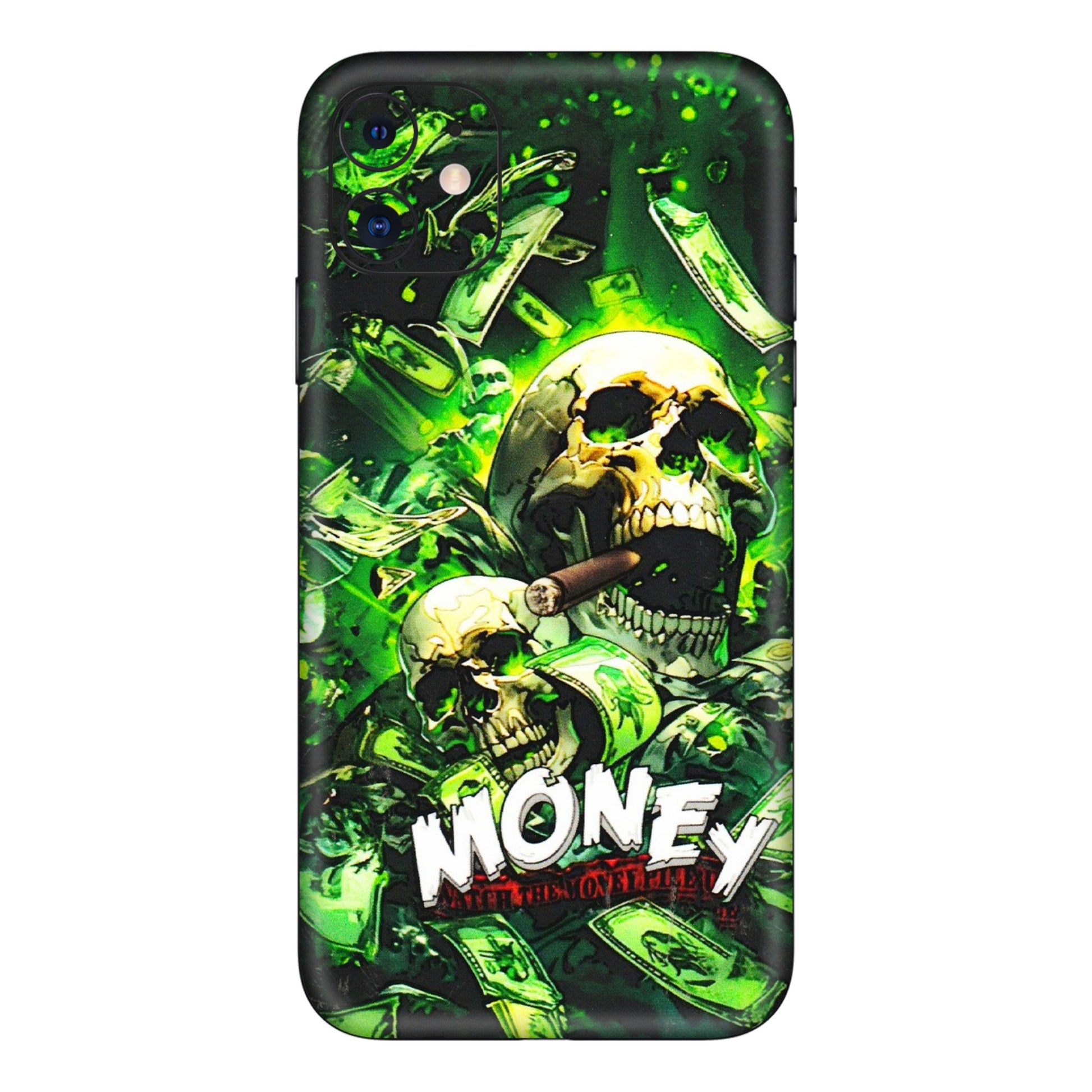Apple iPhone Skins (All Models) - Skull Money - 3D Embossed Finish (L-303) iPhone 11