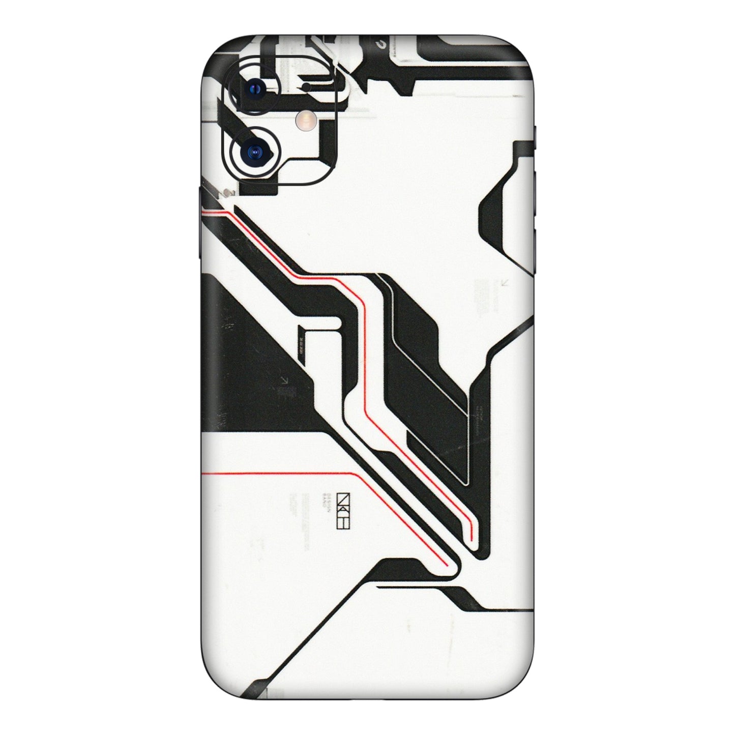 Apple iPhone Skins (All Models) - White Techy Logo - 3D Embossed Finish (L-312) iPhone 11