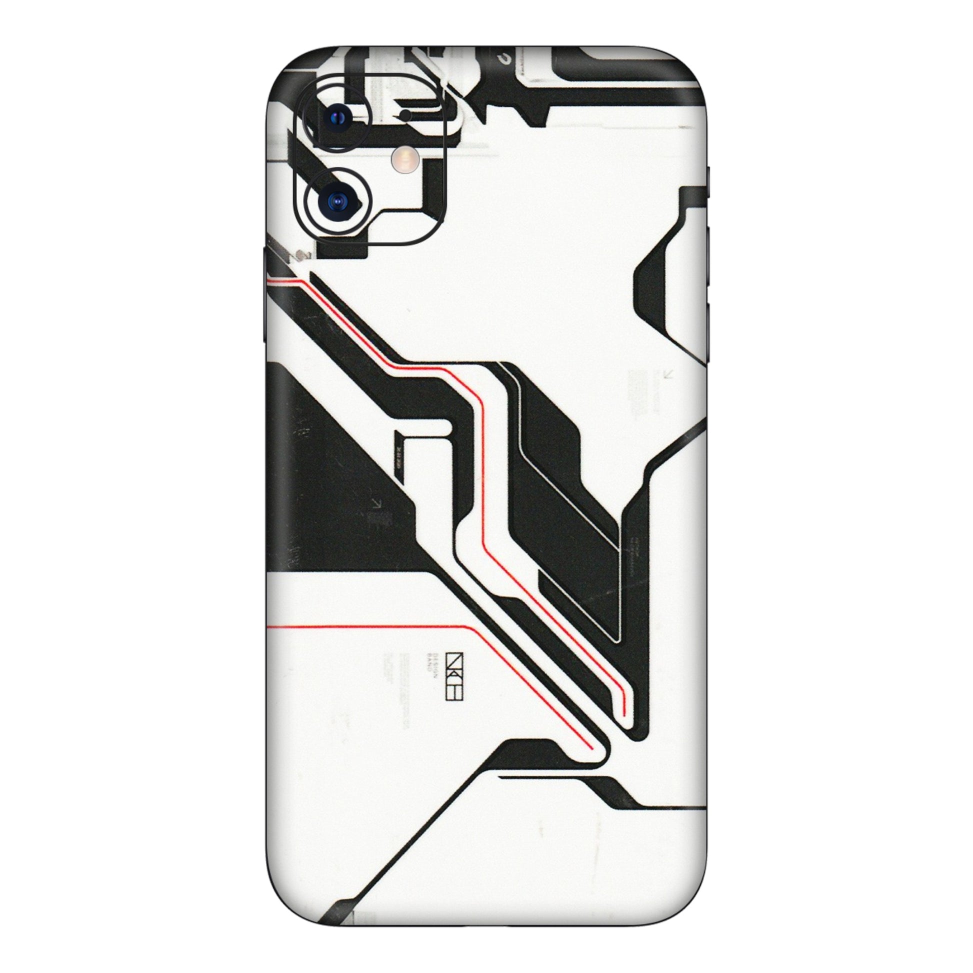 Apple iPhone Skins (All Models) - White Techy Logo - 3D Embossed Finish (L-312) iPhone 11