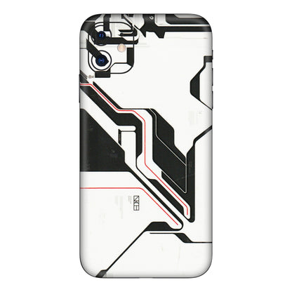 Apple iPhone Skins (All Models) - White Techy Logo - 3D Embossed Finish (L-312) iPhone 11