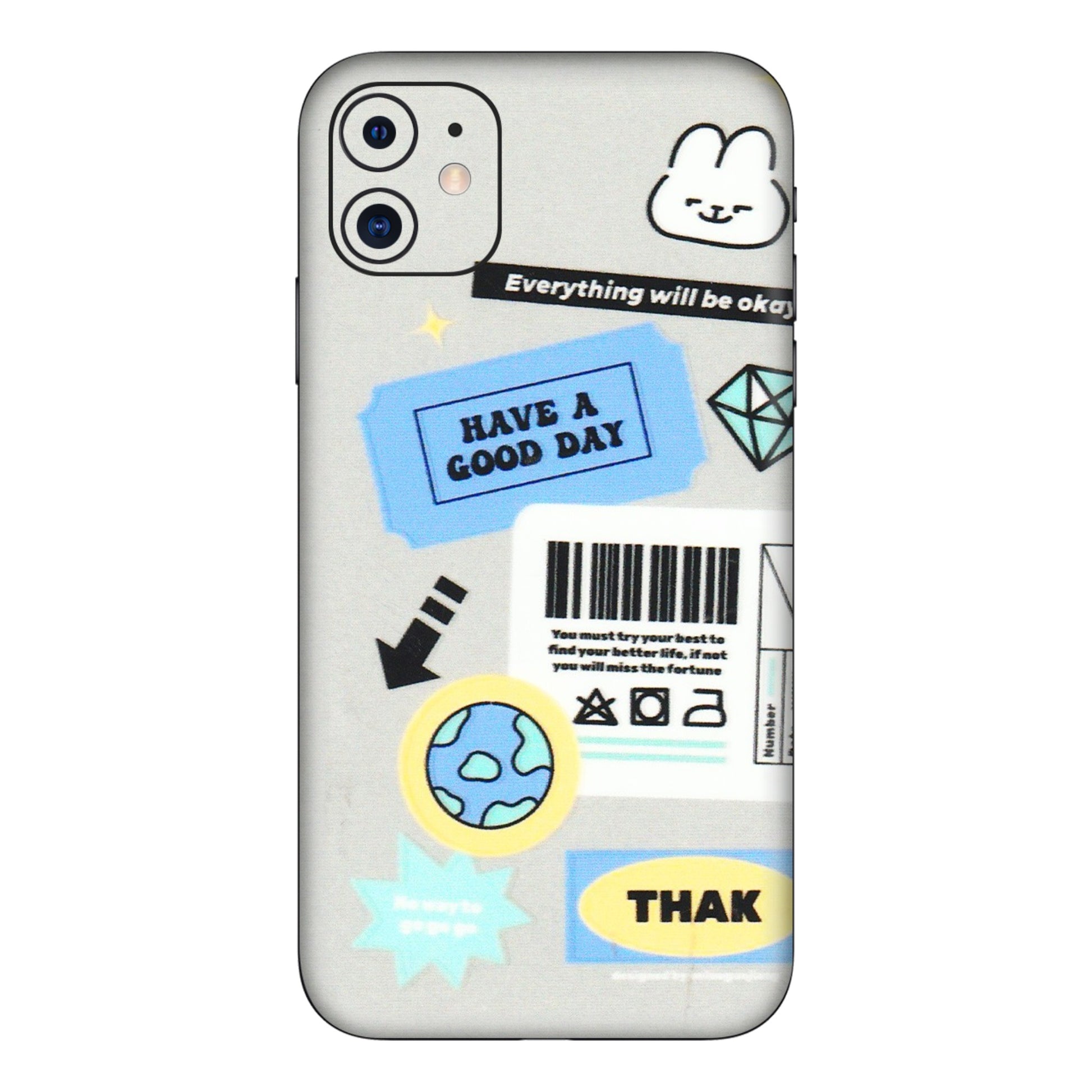 Apple iPhone Skins (All Models) - Will Be Okay Design - 3D Embossed Finish (L-316) iPhone 11