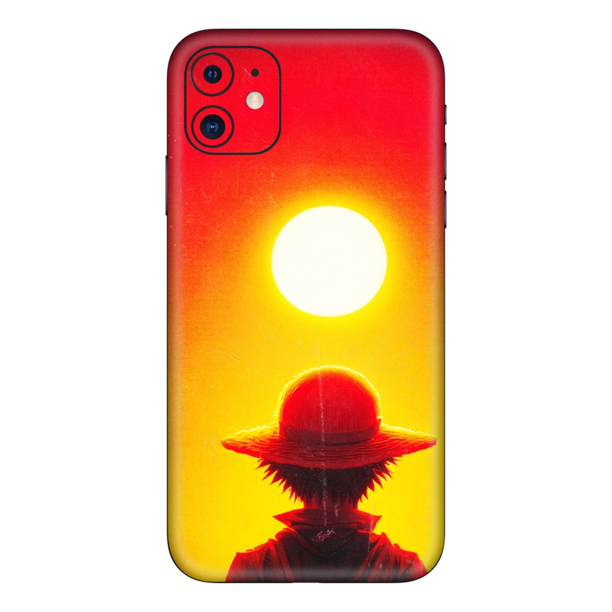Apple iPhone Skins (All Models) - Cool Sunset With Monkey D.Luffy Anime - 3D Embossed Finish (L-329) iPhone 11