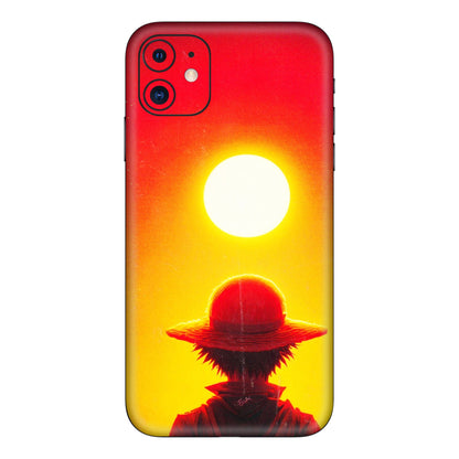 Apple iPhone Skins (All Models) - Cool Sunset With Monkey D.Luffy Anime - 3D Embossed Finish (L-329) iPhone 11