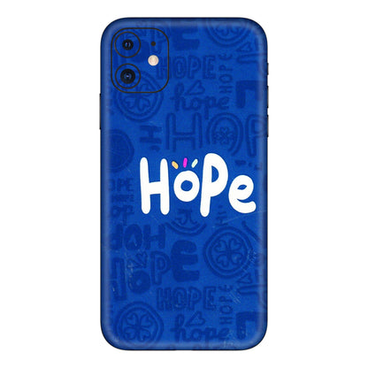 Apple iPhone Skins (All Models) - Hope Doodles Blue - 3D Embossed Finish (L-43) iPhone 11