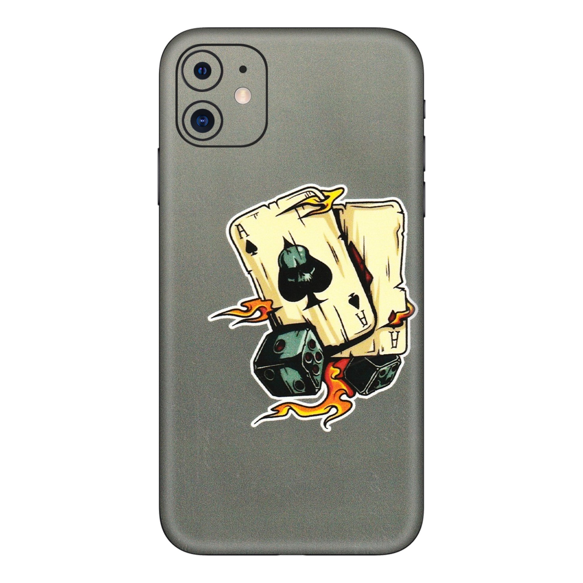 Apple iPhone Skins (All Models) - Grey Cards Of Ace - 3D Embossed Finish (L-77) iPhone 11