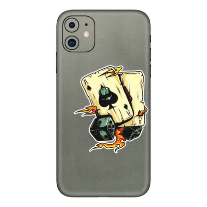 Apple iPhone Skins (All Models) - Grey Cards Of Ace - 3D Embossed Finish (L-77) iPhone 11