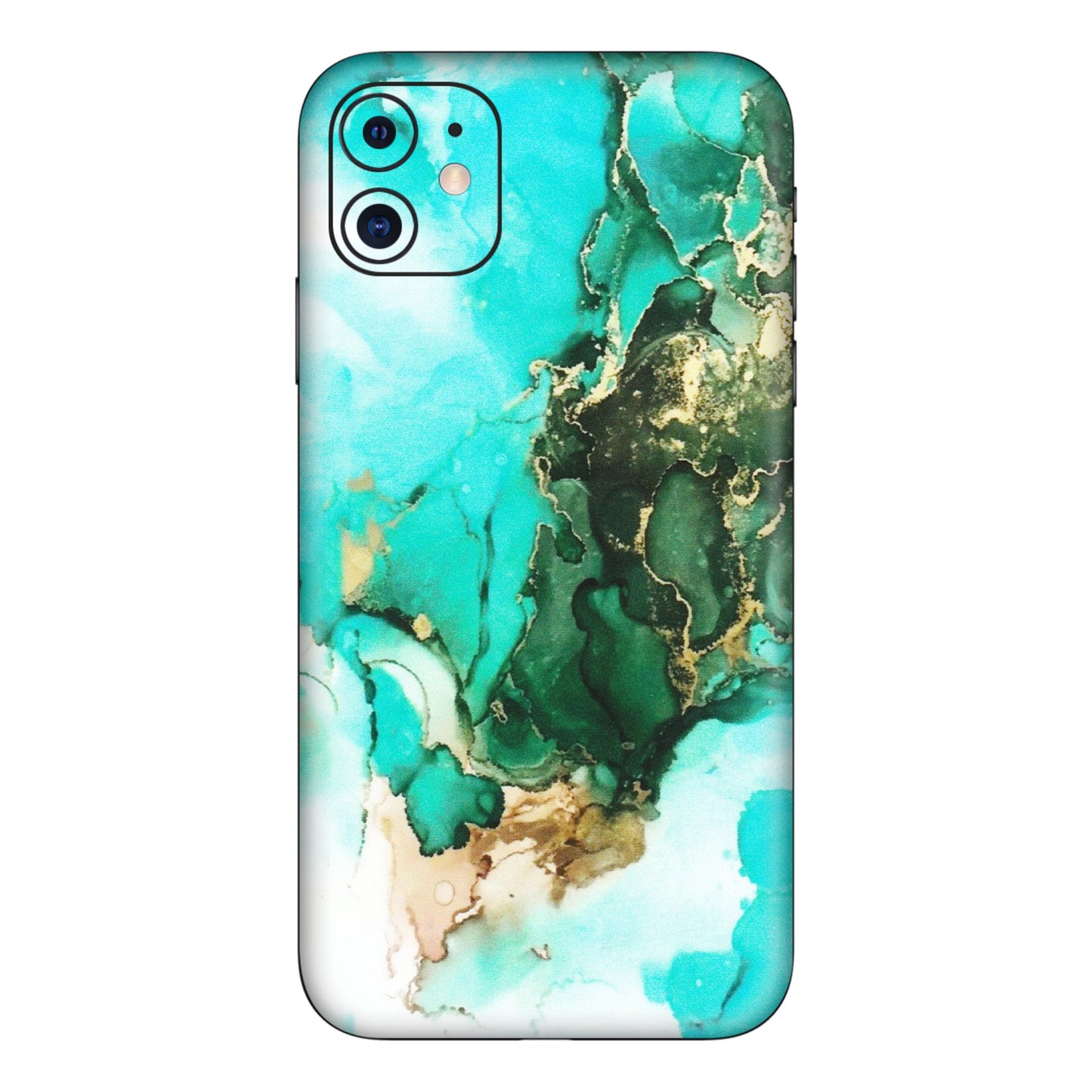 Apple iPhone Skins (All Models) - The Blue Gold Marble - Matte Finish (M-124) iPhone 11