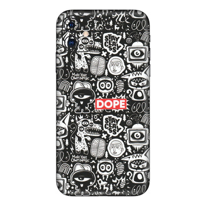 Apple iPhone Skins (All Models) - Dope Stay Classy Black Doodles - Matte Finish (M-126) iPhone 11