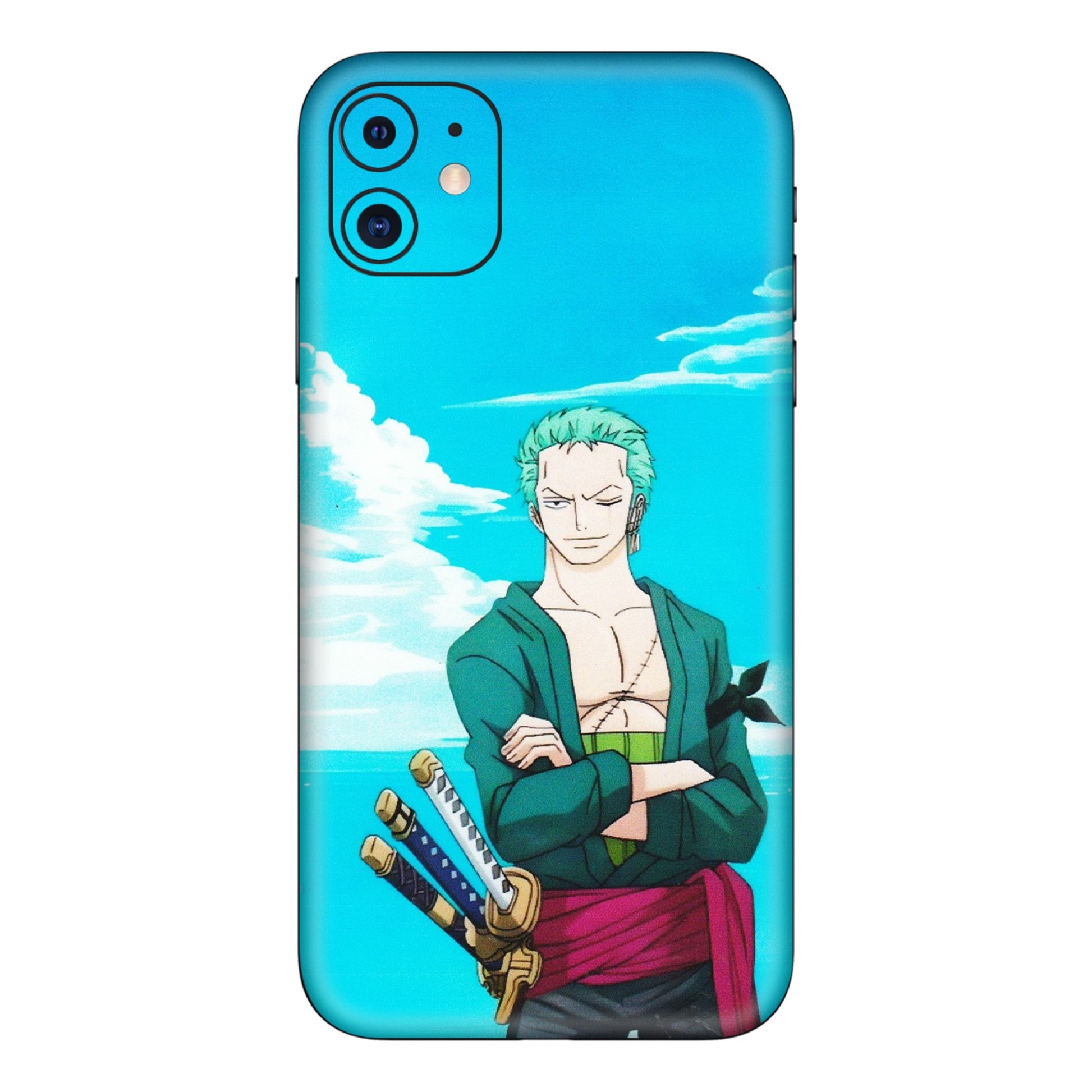 Apple iPhone Skins (All Models) - Cool Swordman Zoro Anime - Matte Finish (M-143) iPhone 11