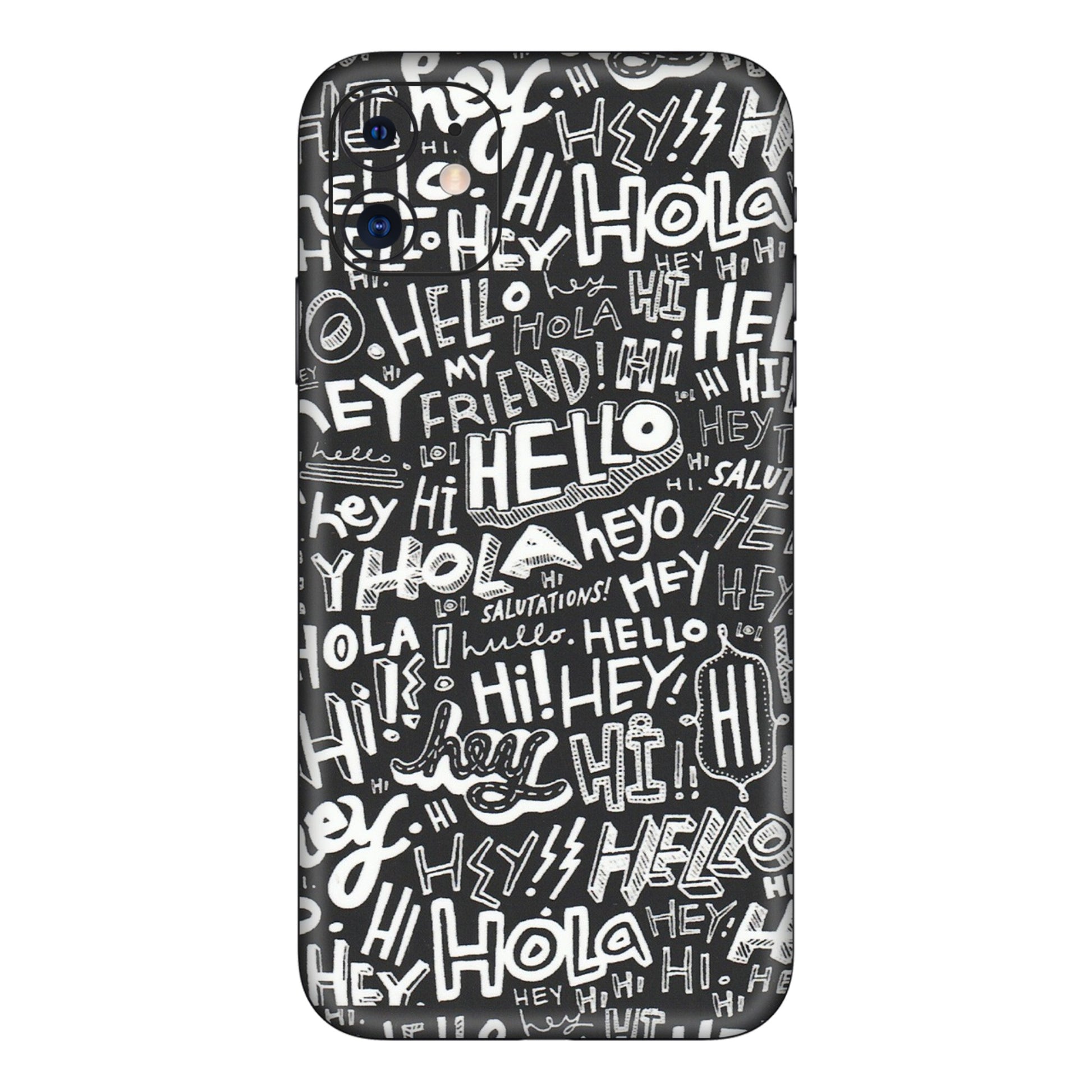 Apple iPhone Skins (All Models) - Hi Hello Doodles - Matte Finish (M-25) iPhone 11