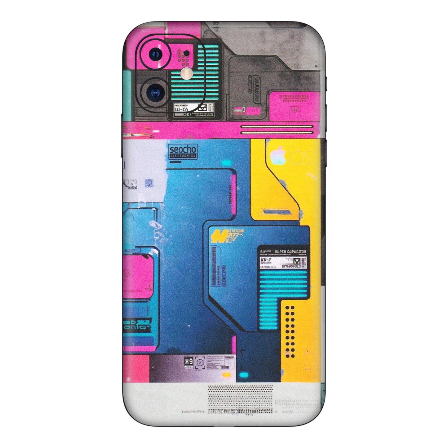 Apple iPhone Skins (All Models) - Colourfull Motherboard Internals - Matte Finish (M-55) iPhone 11