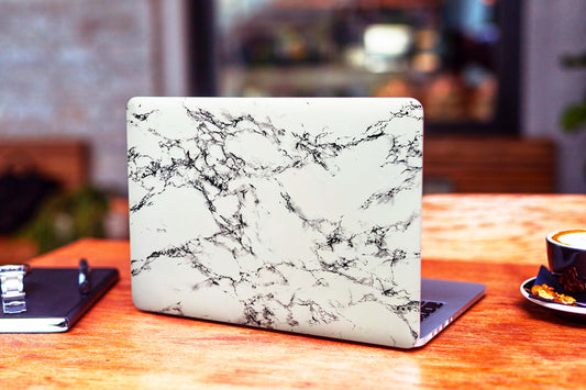 White Marble 3D Textured Laptop Skin