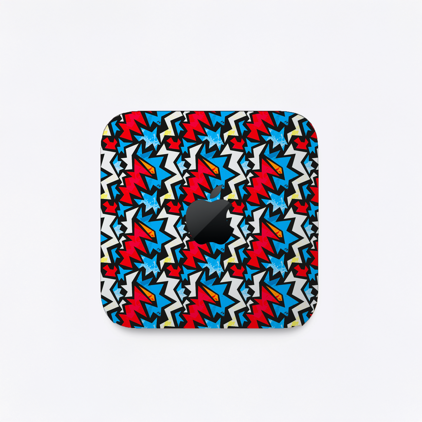 Funky Zig Zag Red And Blue Matte Finish Skin For Mac Mini M4/M2/M1