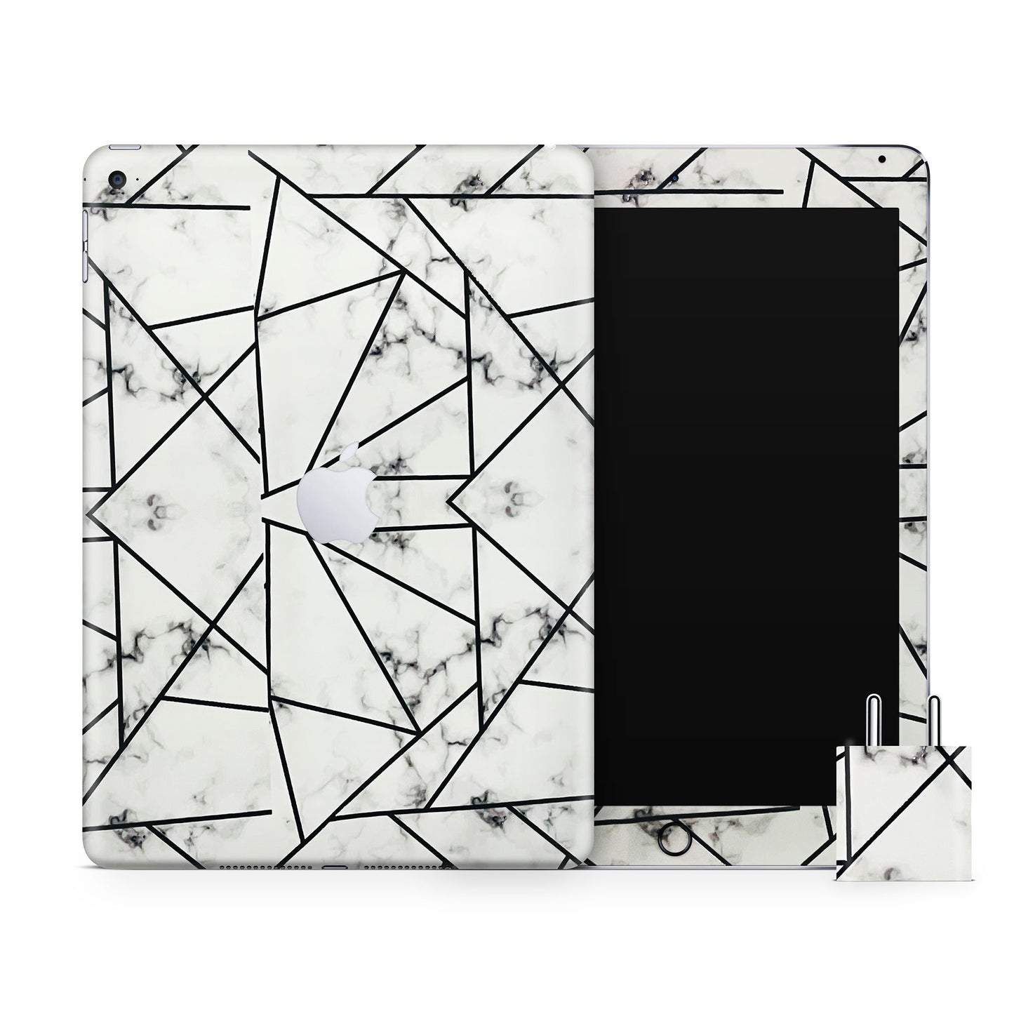 White Marble Pattern 3D Textured Finish Skin For iPad/Tablet