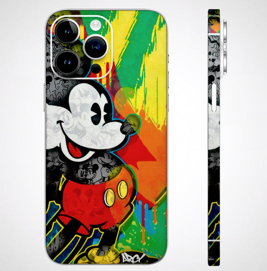 Multiple Mickey With Colourful Texture Matte Finish Phone Skin