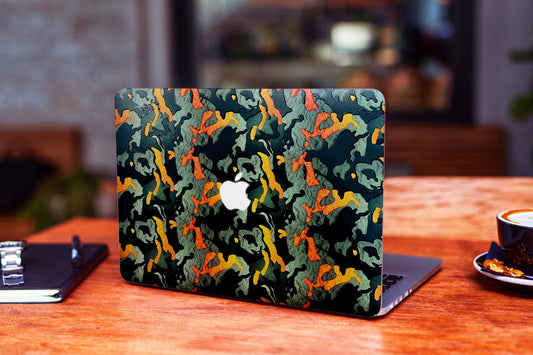 Orange Back Camo 3D Textured Laptop Skin