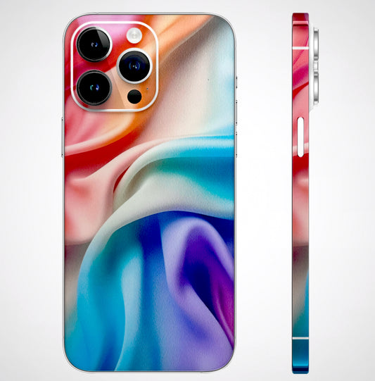 Colourful Silk Cloth Matte Finish Phone Skin