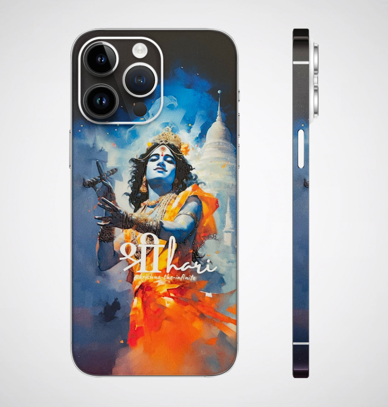 Lord Krishna Majestical 3D Embossed Phone Skin