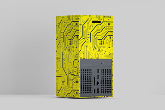 Xbox Series X Yellow Tech Circuit Matte Finish Skin