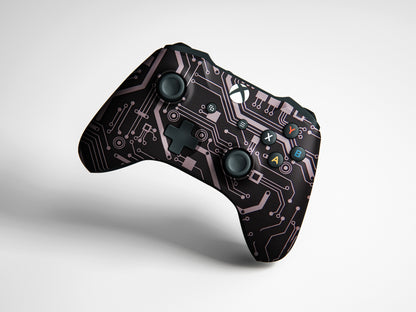 Black Tech Circuit Matte Finish Controller Skin