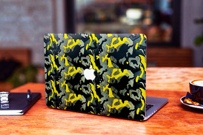 Yellow Black Camo 3D Textured Laptop Skin